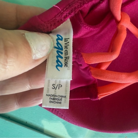 La Vie En Rose Pink and Orange Bikini Swim Top Women’s S - Picture 4 of 7